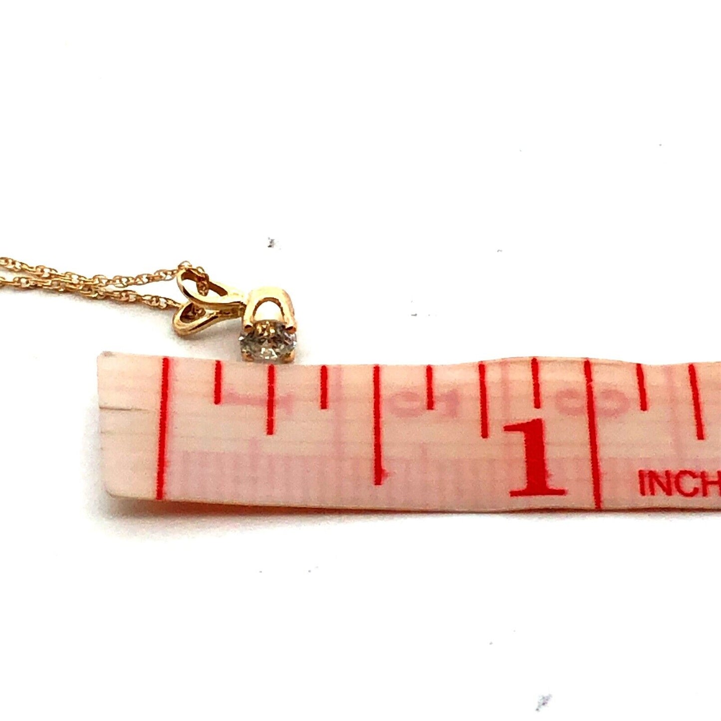 Designer 14K Yellow Gold Round Diamond Solitaire Pendant Chain Necklace