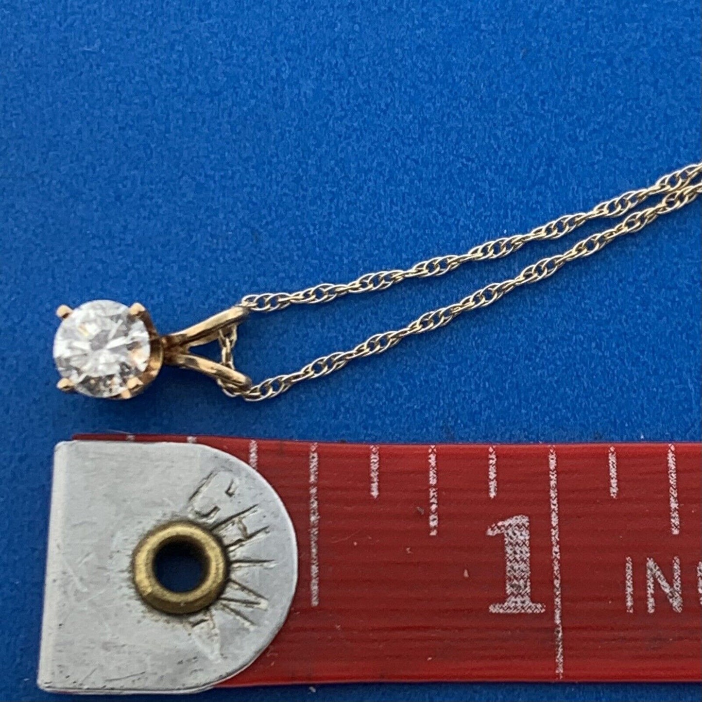 Designer 14K Yellow Gold Round Diamond Solitaire Anniversary Pendant Necklace