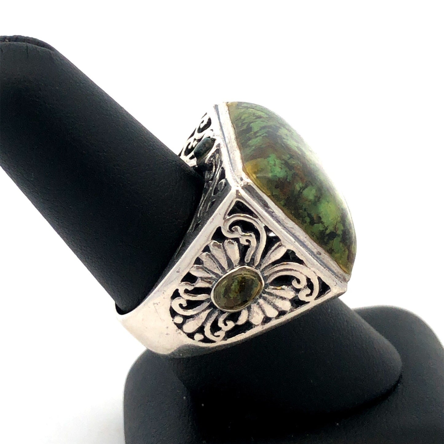 Vintage CFJ Sterling Silver Rectangle Maw Sit Sit Butterfly Statement Ring