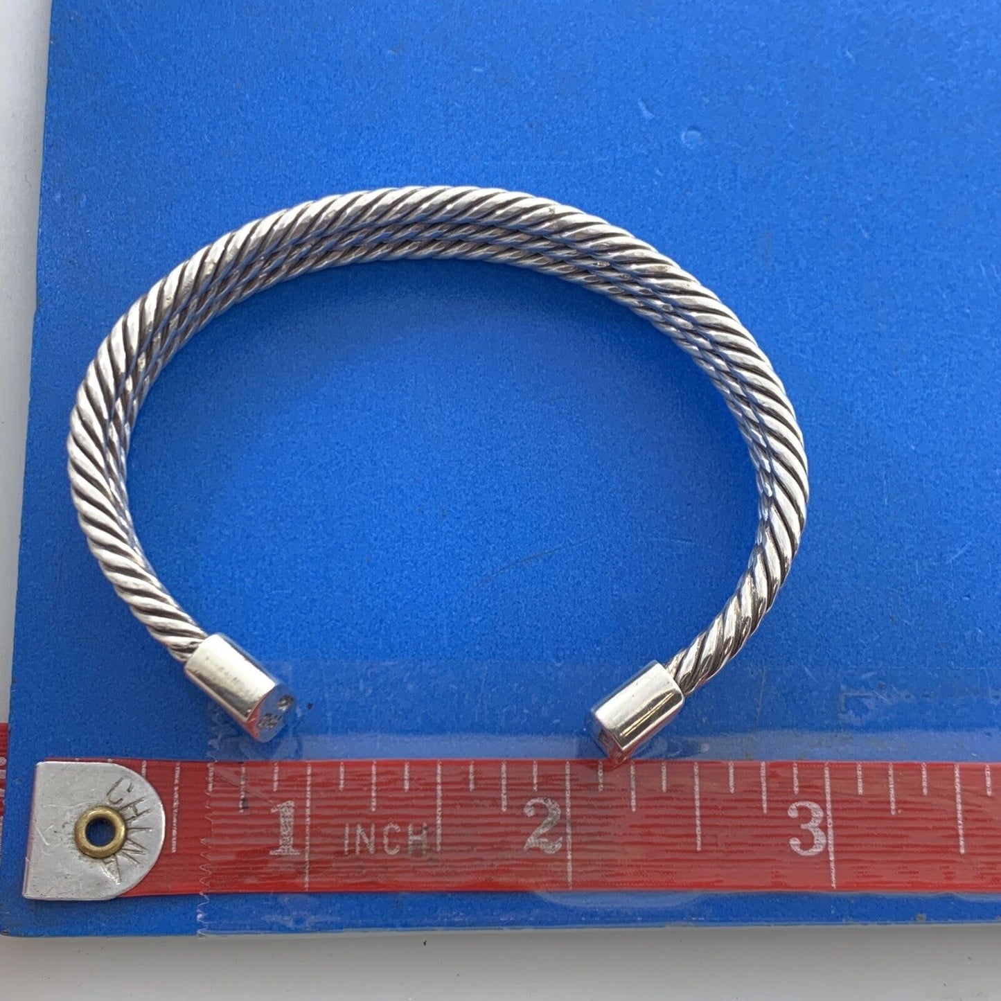 Vintage Taxco 925 Sterling Silver Triple Cable Statement Cuff Bracelet