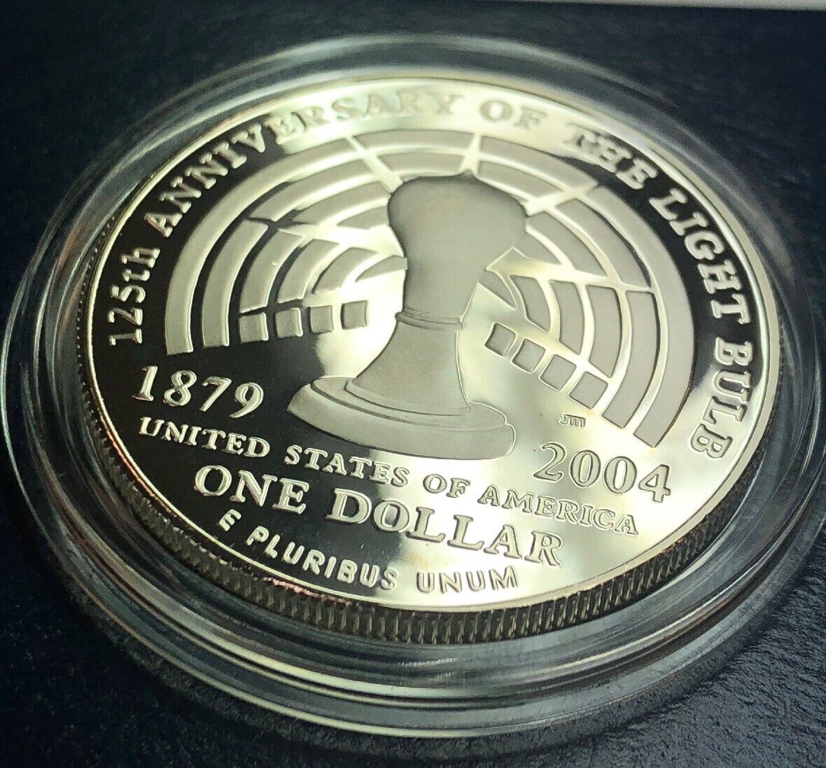 1994 P Thomas Alva Edison Commemorative Proof Silver $ Dollar OMP/COA