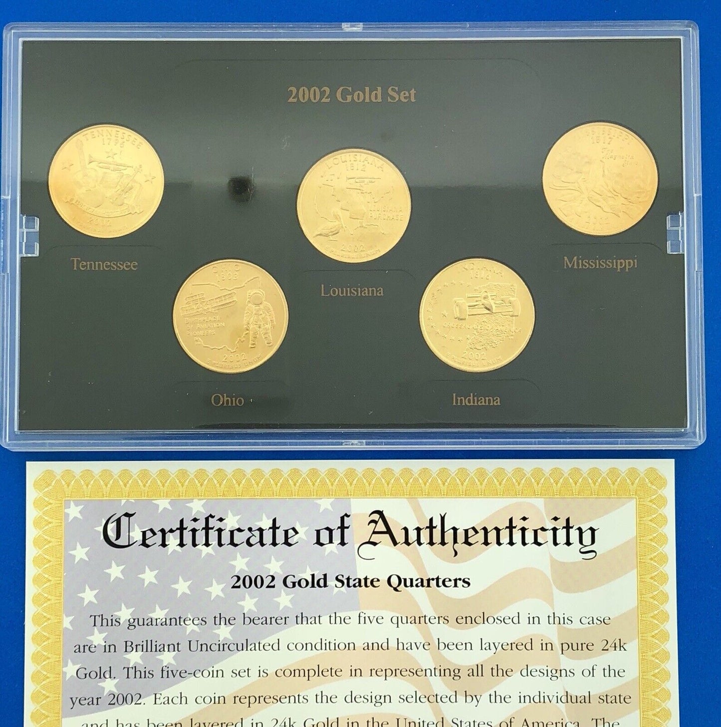 2002 P D State Quarter Collection Platinum Gold Philadelphia Denver 20 Coin Lot