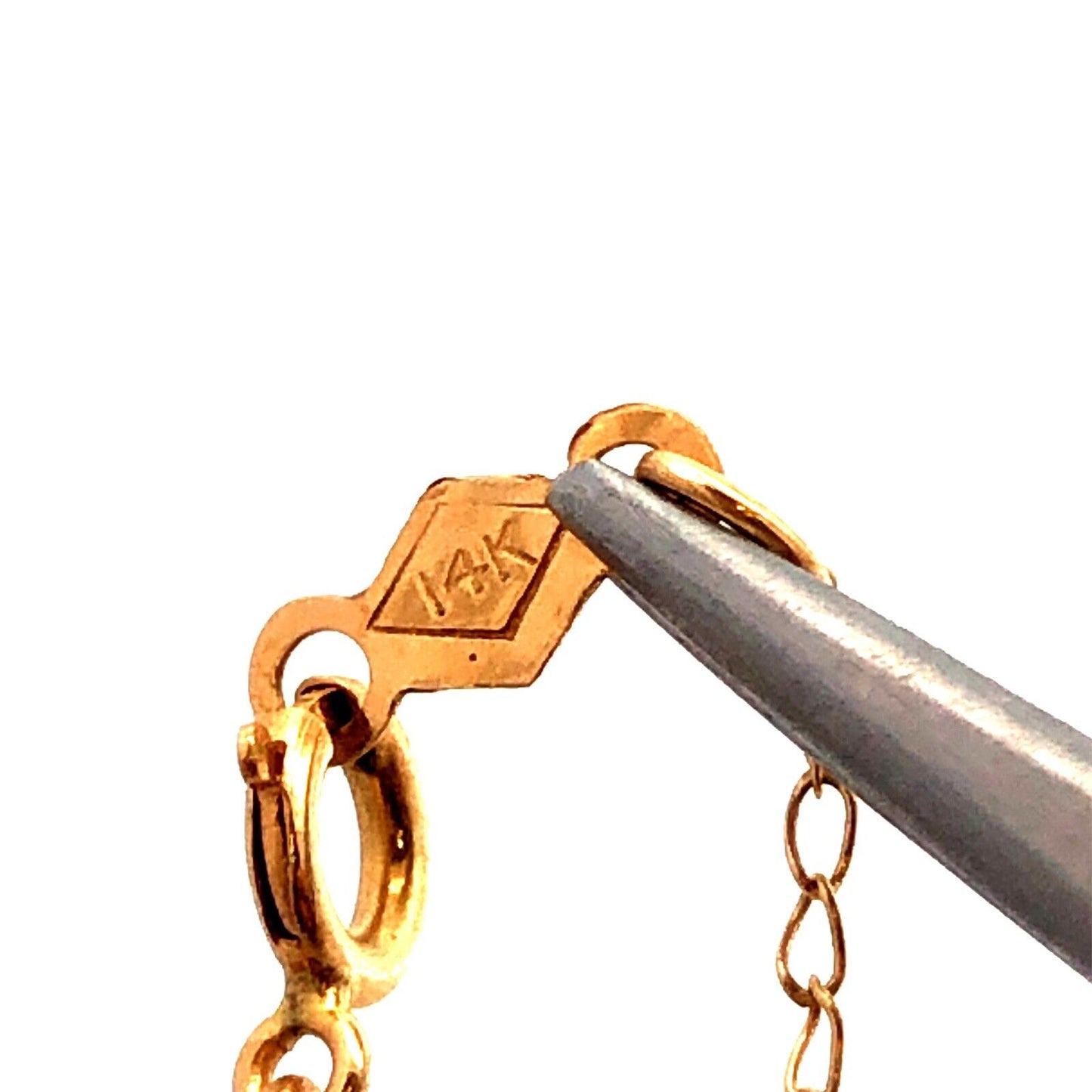 14K Yellow Gold Cutout Star Station Chain Necklace