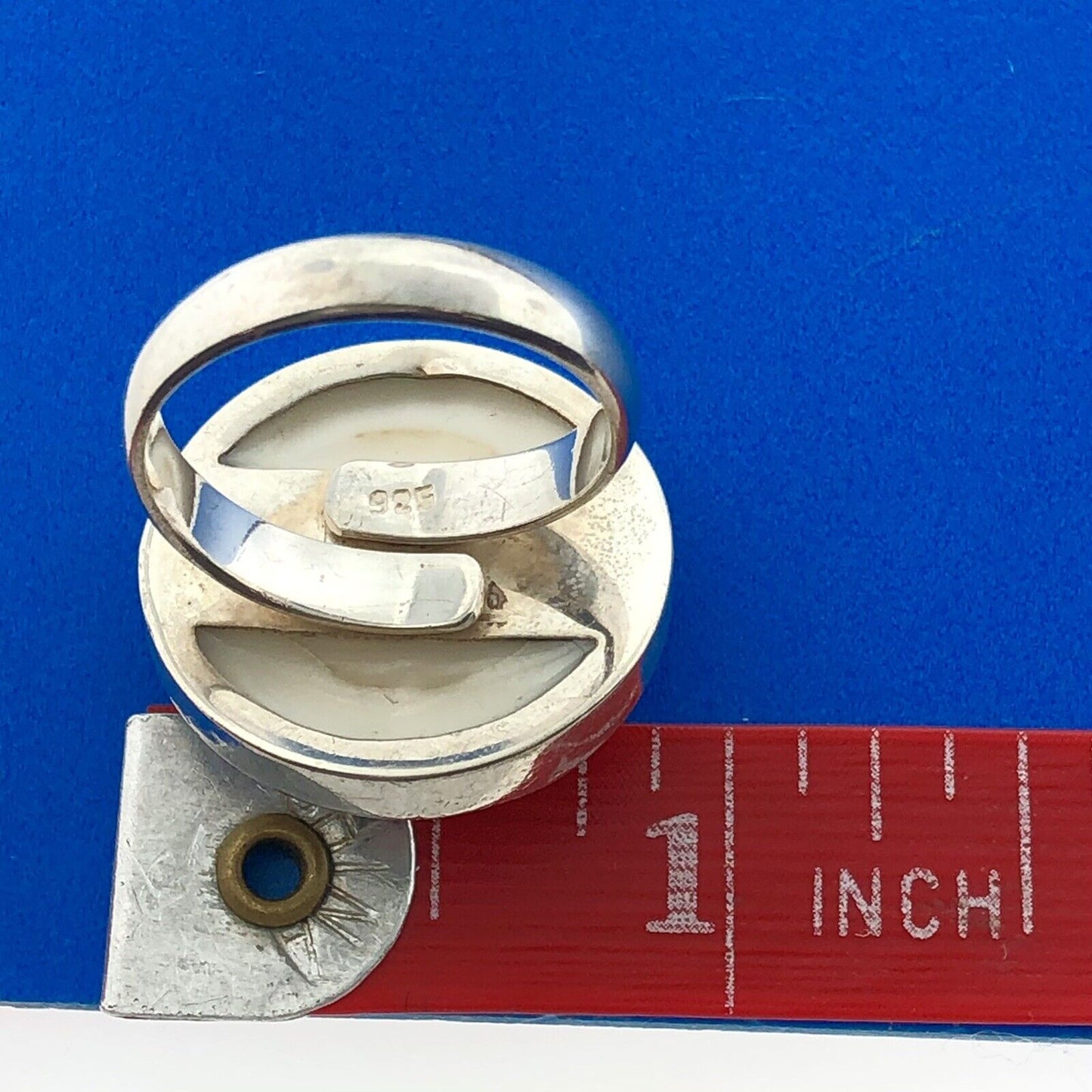 Awesome 925 Sterling Silver Spiral Shell Round Top Statement Adjustable Ring