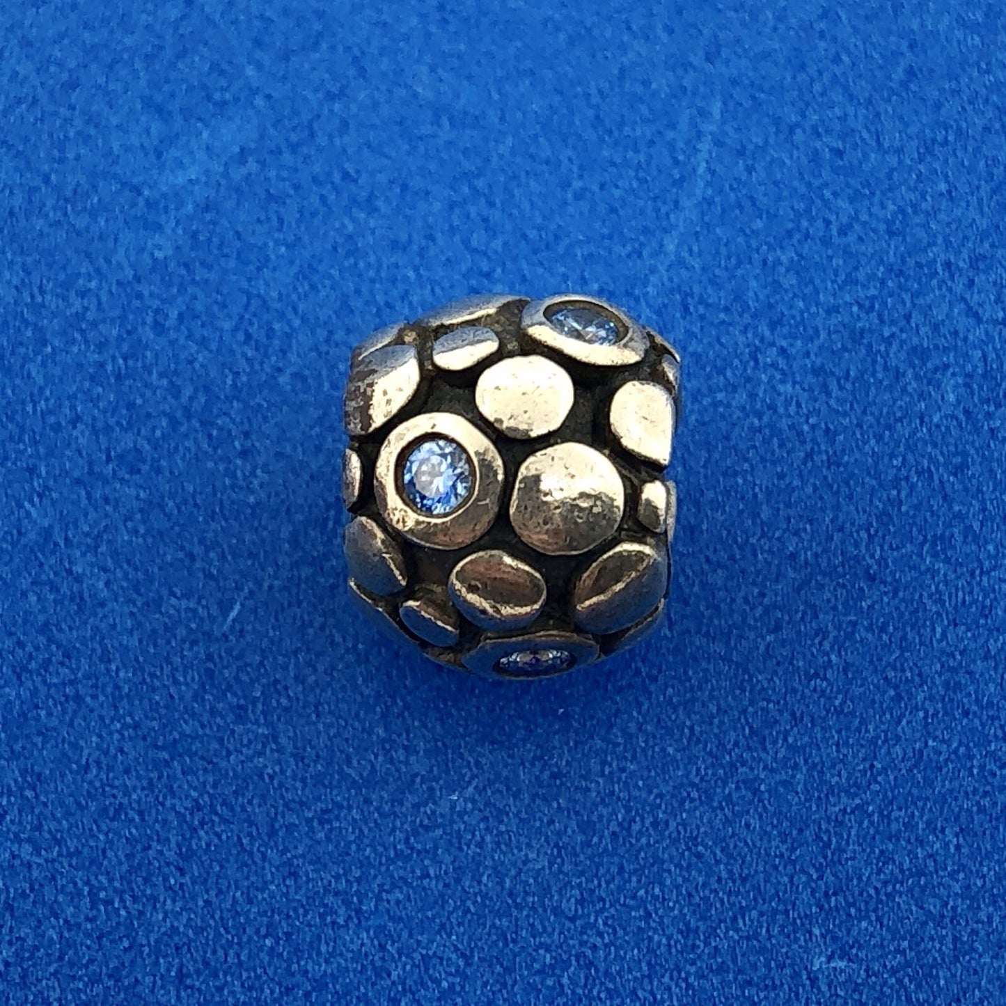 Authentic PANDORA ALE Sterling Silver Blue CZ Bubbles 790329CZB Charm Retired