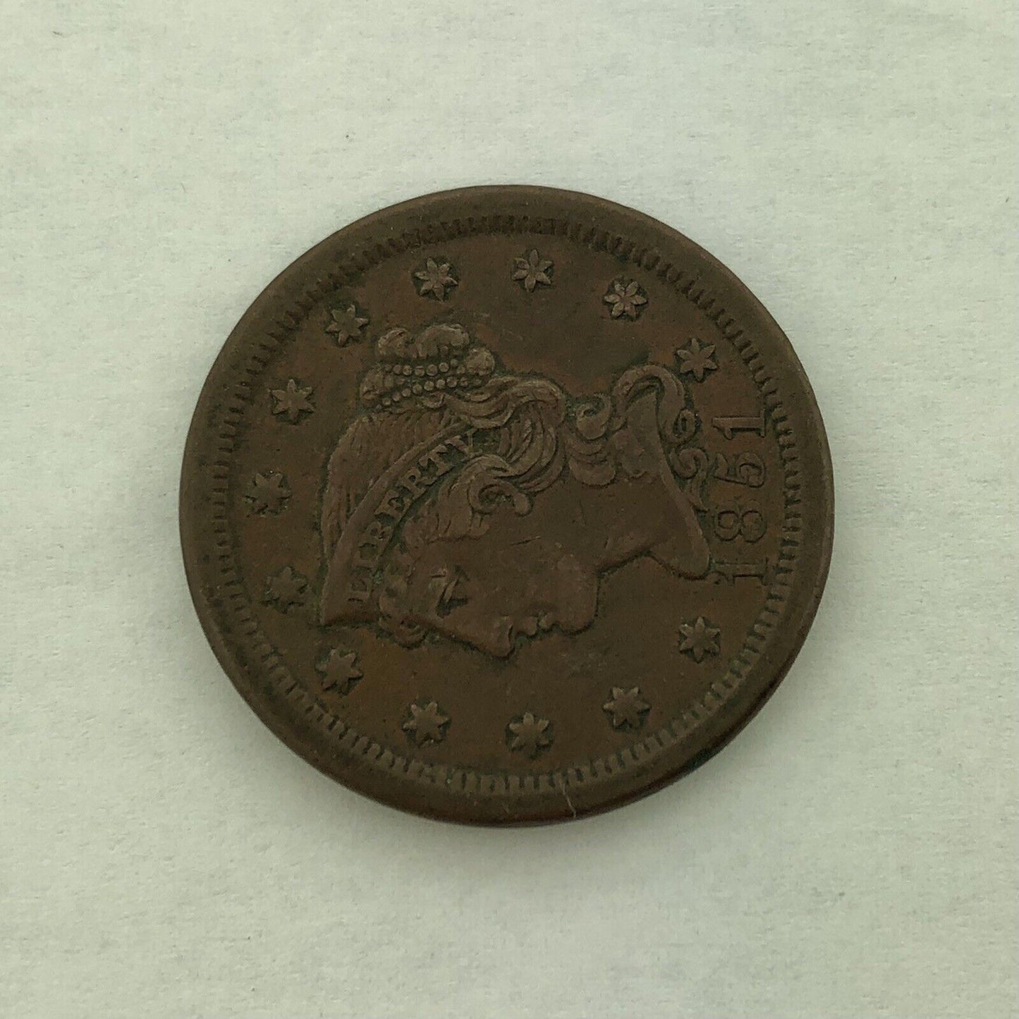 1851 Liberty Head Braided Hair Large Cent 1c Philadelphia Mint Copper Coin