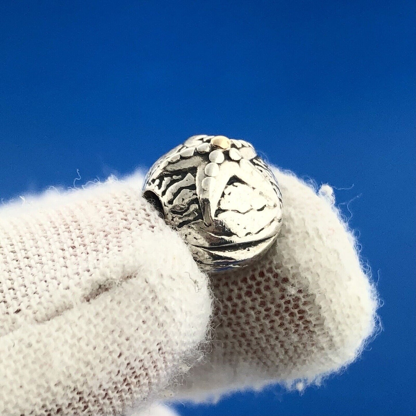 Authentic PANDORA Sterling Silver 14K Yellow Gold Starfish Clip Charm 791164 RET