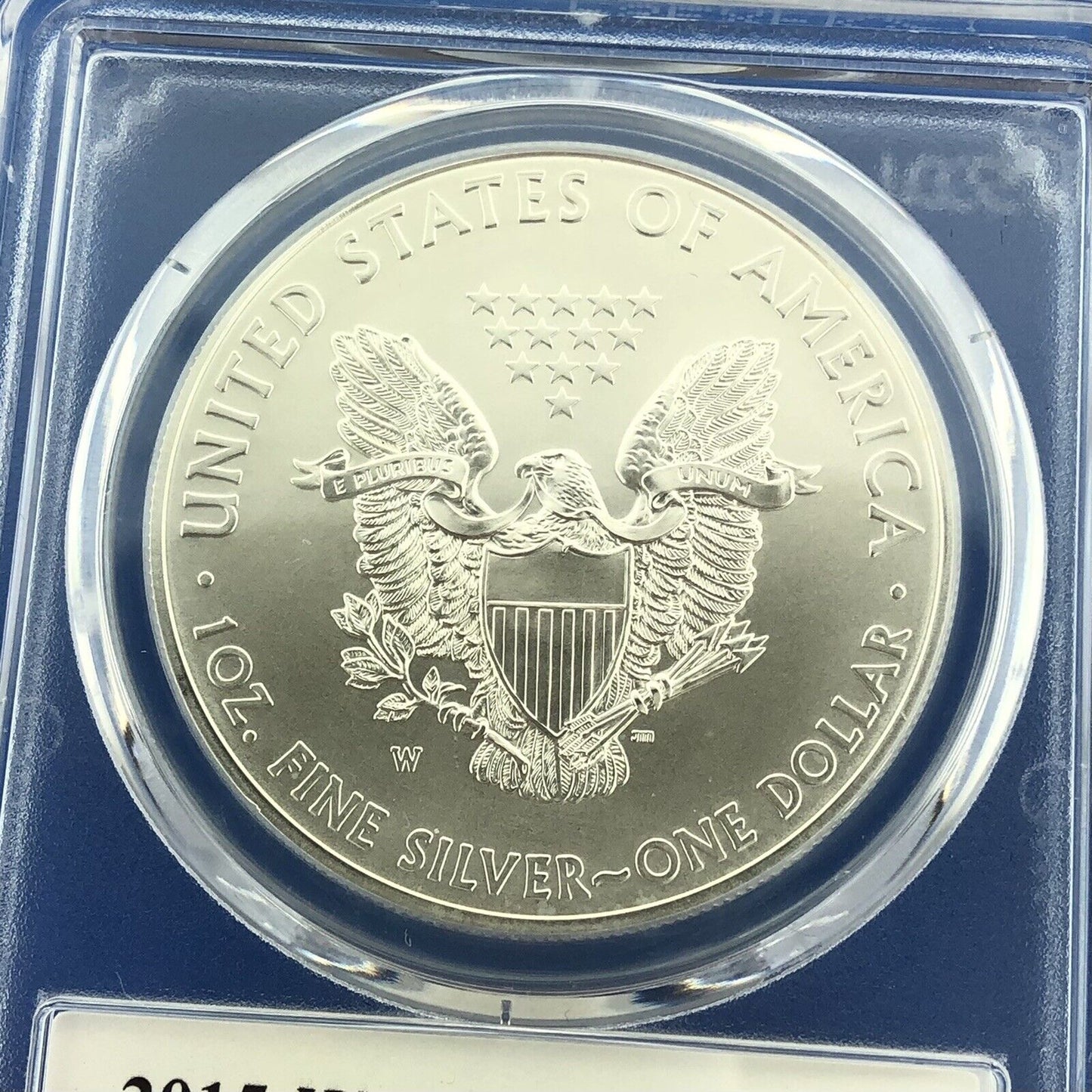2015 W Burnished 1 Oz American Silver Eagle John Mercanti Label PCGS SP70