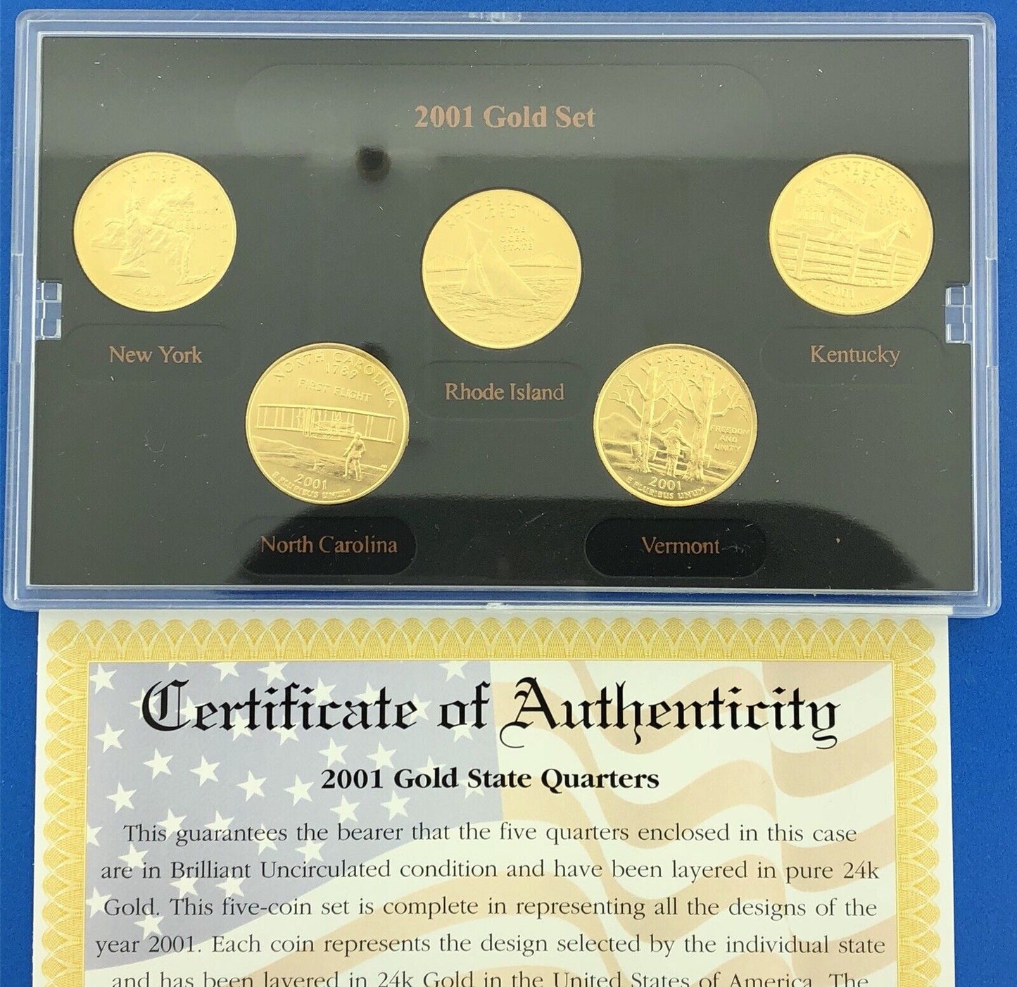2001 P D State Quarter Collection Platinum Gold Philadelphia Denver 20 Coin Lot
