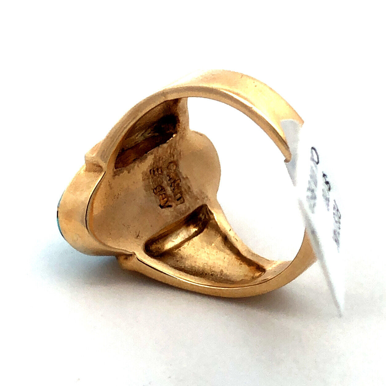 Calvin Begay Navajo 14K Yellow Gold Opal Onyx Storyteller Statement Ring
