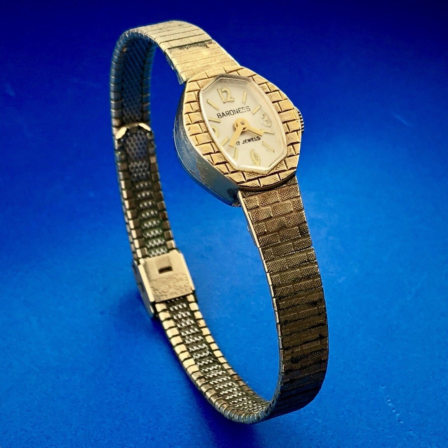 Mid Century Ladies 10K Rolled Yellow Gold Plate Baroness 17j Automatic Watch