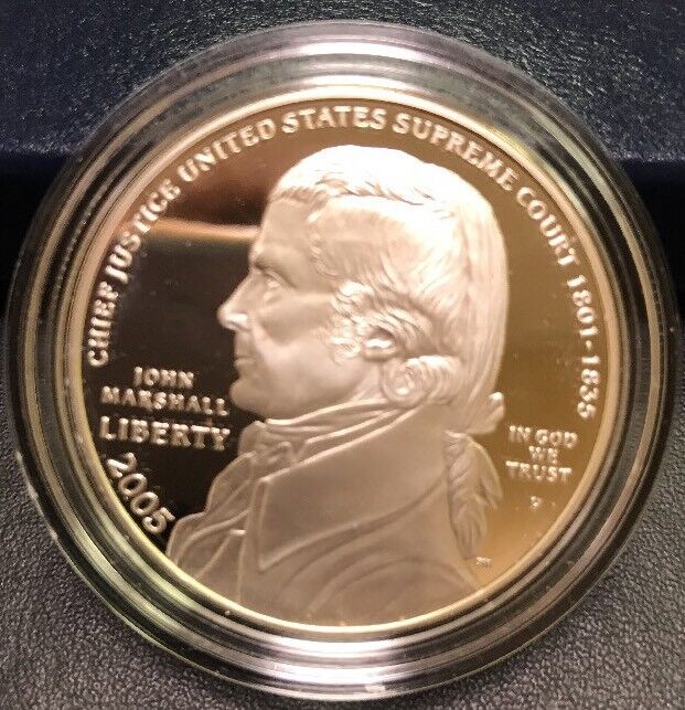 2005 P Chief Justice John Marshall Commemorative Proof Silver Dollar $1