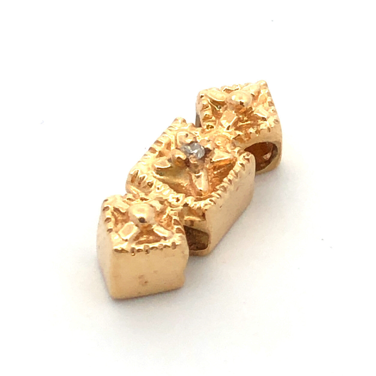 Robert KIein KLJCI 14K Yellow Gold Diamond Accented Slide Bracelet Spacer Charm