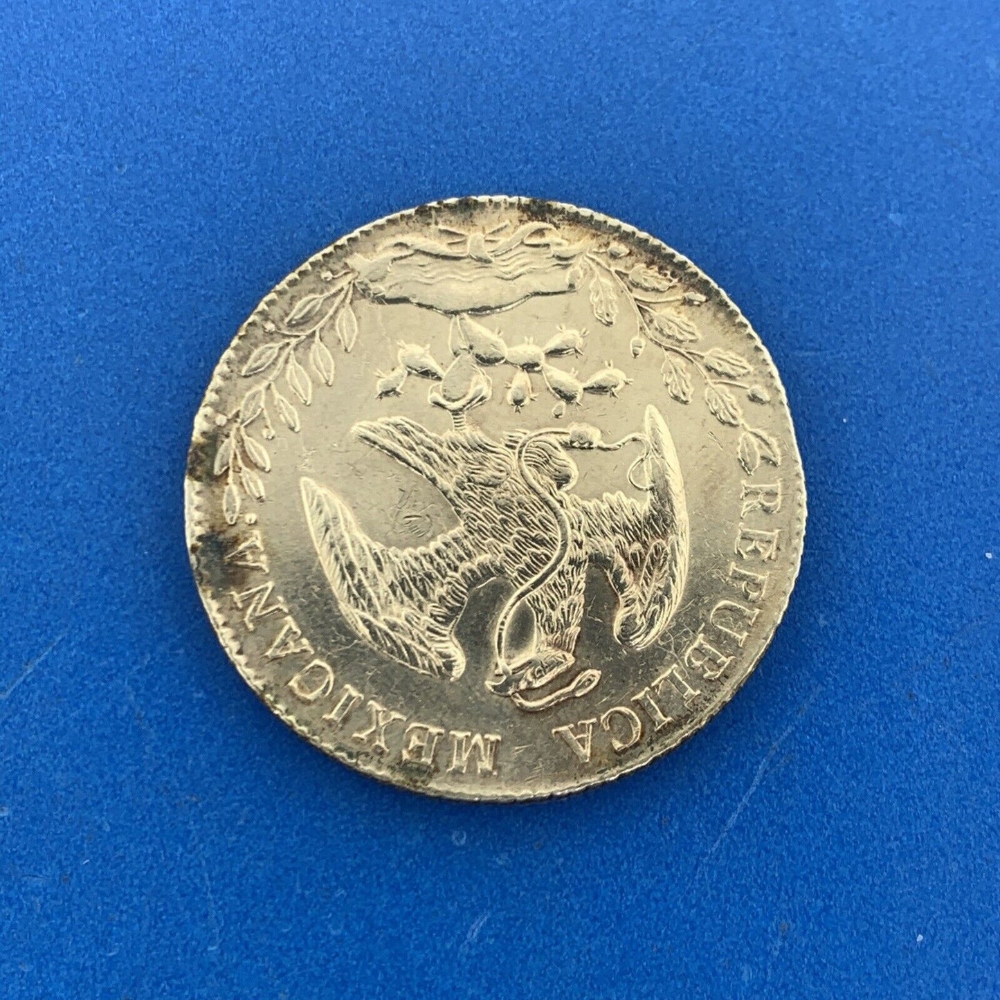 1892 Ga Guadalajara 8 Reales J.S. .903 Silver Mexico Better Date Coin