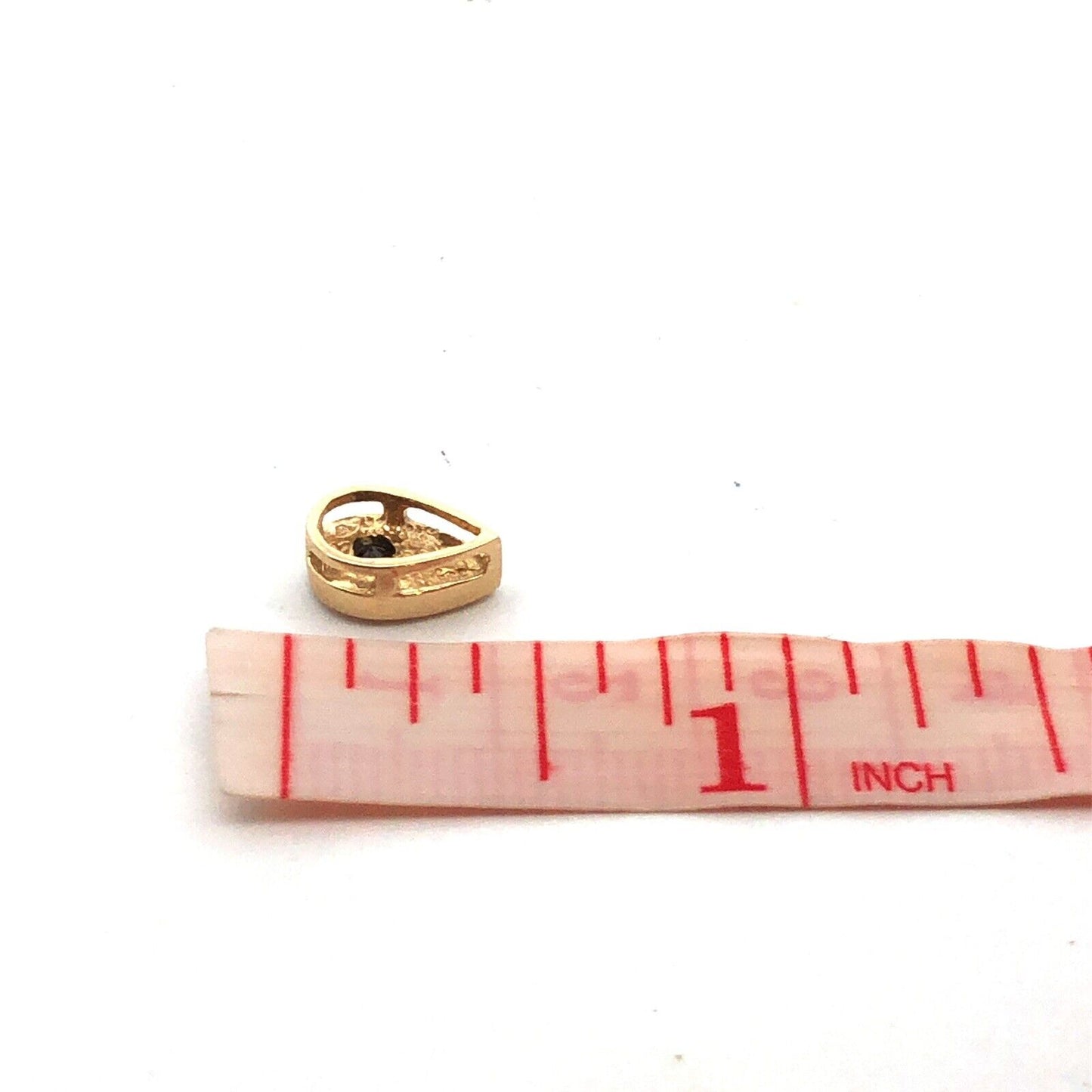 Designer 14K Yellow Gold Round Diamond Solitaire Teardrop Modernist Pendant