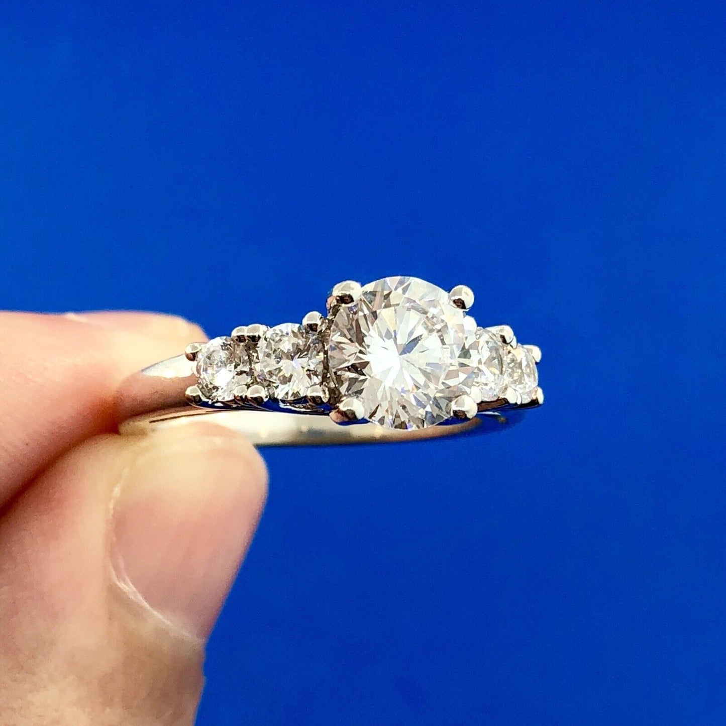 Gorgeous Sterling Silver Cubic Zirconia CZ Solitaire W/Accents Engagement Ring