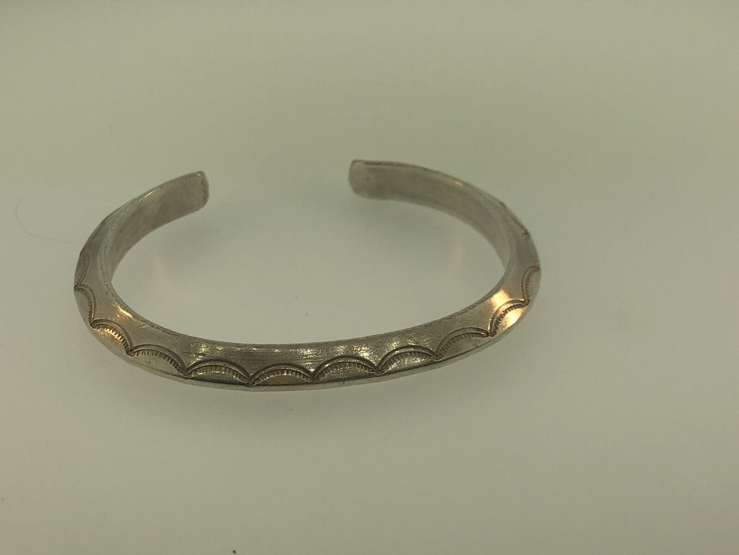 Vintage Native American 925 Sterling Silver Concho Statement Cuff Bracelet