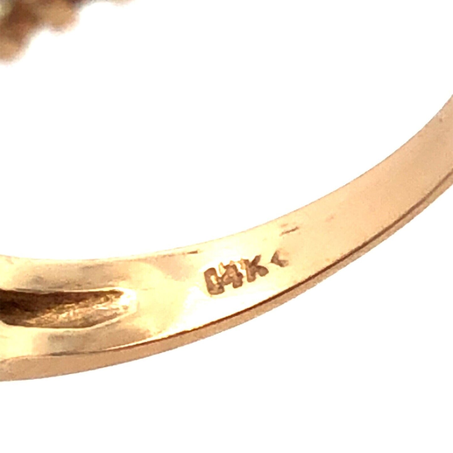 Estate 14K Yellow Gold Round Diamond Wedding Anniversary Band Ring