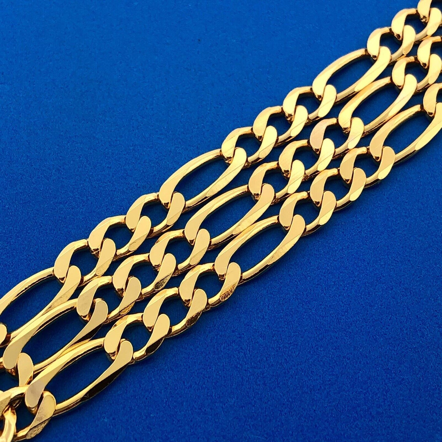 Milor Italy 925 Sterling Silver Vermeil Gold Tone Unisex Figaro Link Necklace