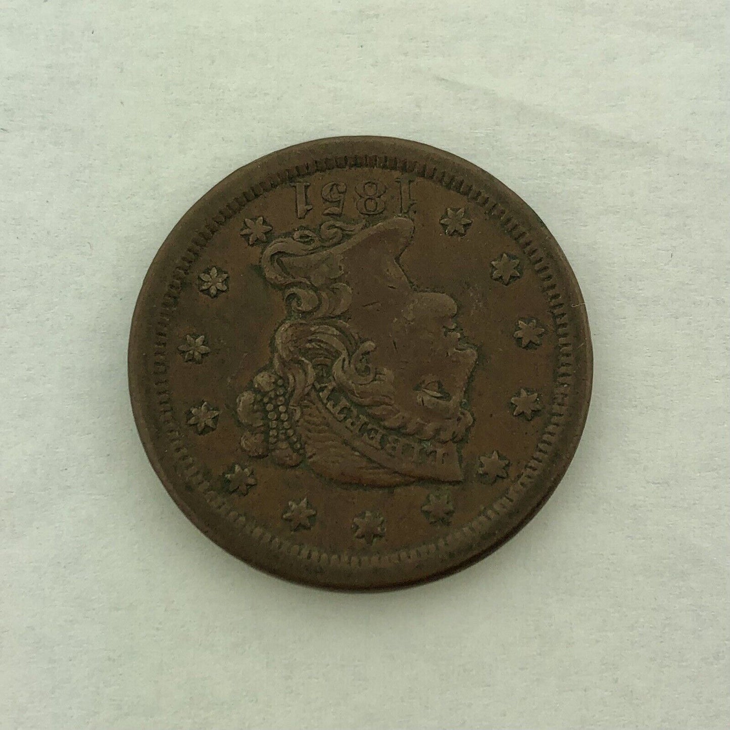 1851 Liberty Head Braided Hair Large Cent 1c Philadelphia Mint Copper Coin