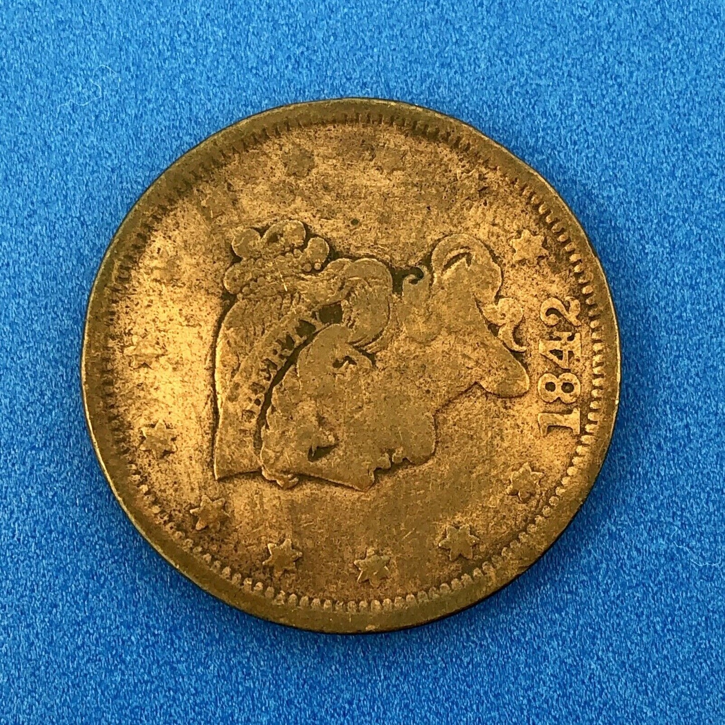1842 P Liberty Head Braided Hair Large Copper Cent Better Philadelphia Mint Coin