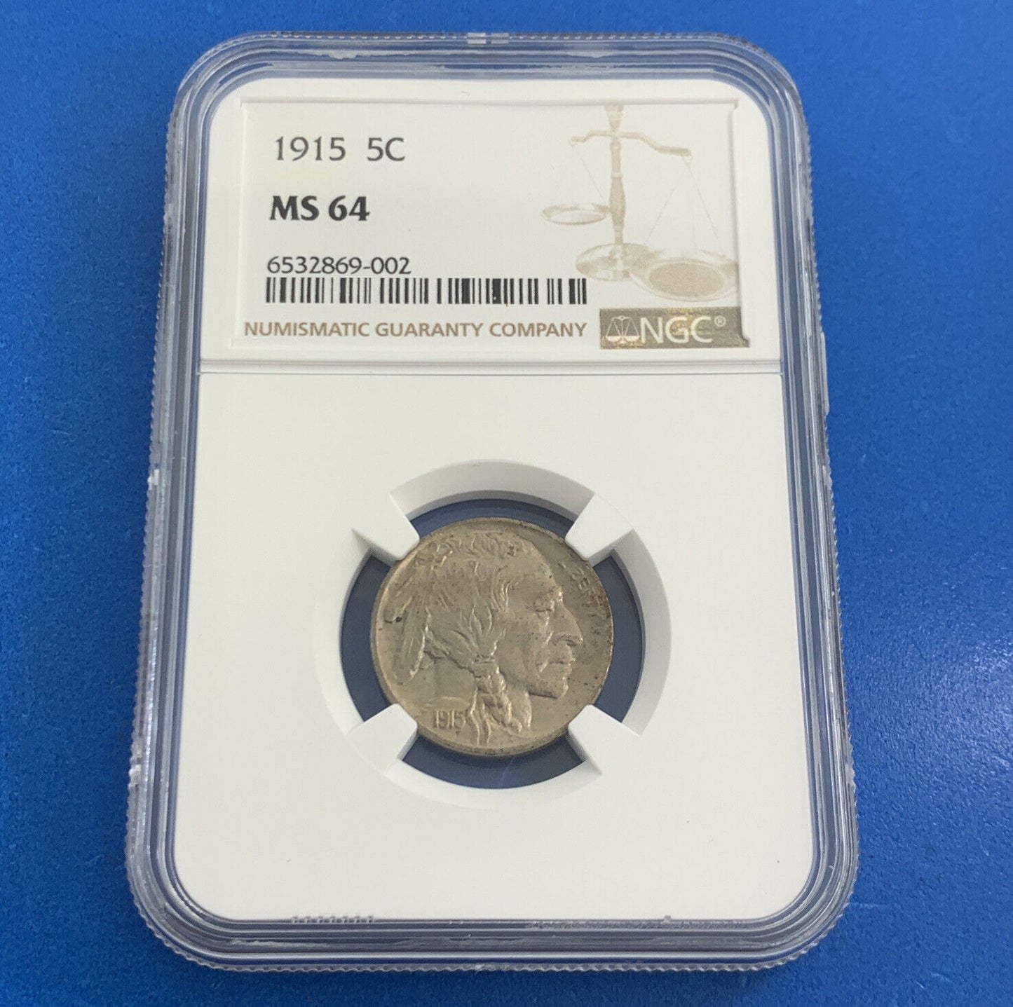 1915 P Philadelphia 5c Buffalo Nickel NGC MS64 Better Date American Graded Coin