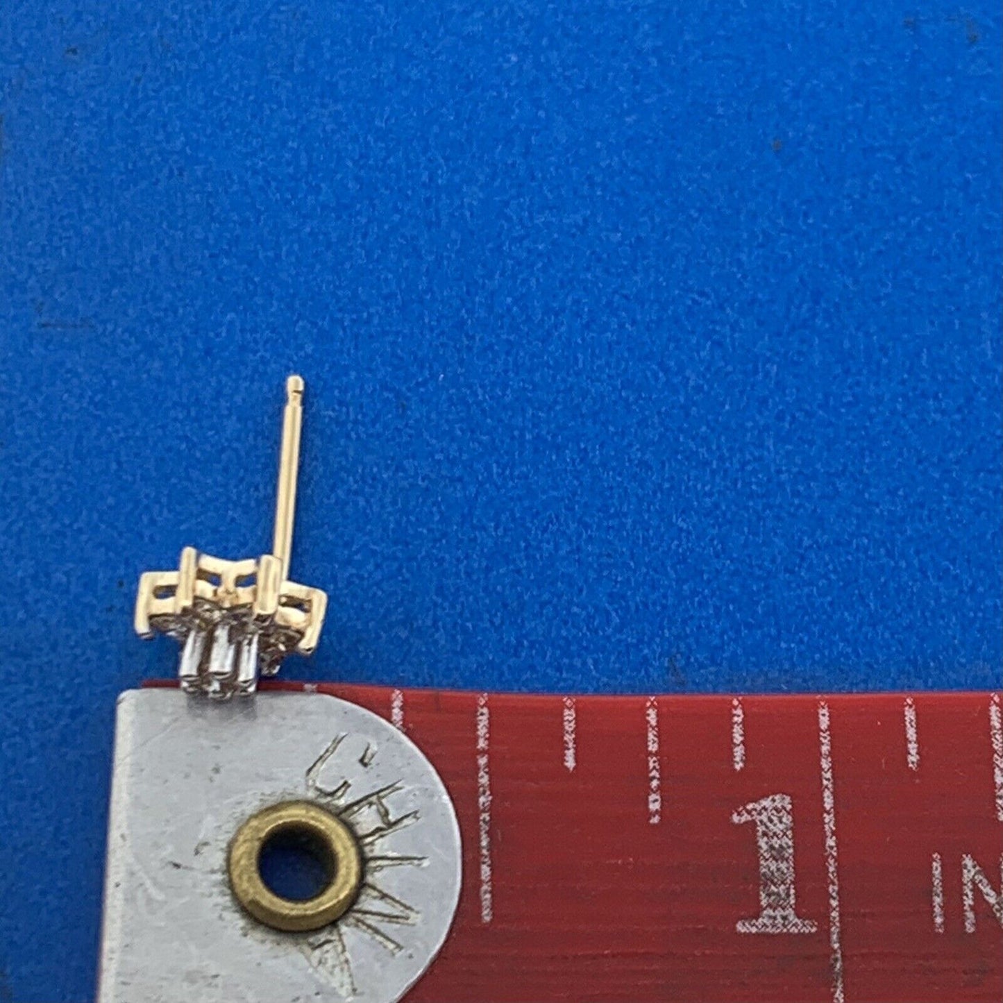 Designer Mexico 14K Yellow Gold Diamond Floral Cluster Starter Stud Earrings