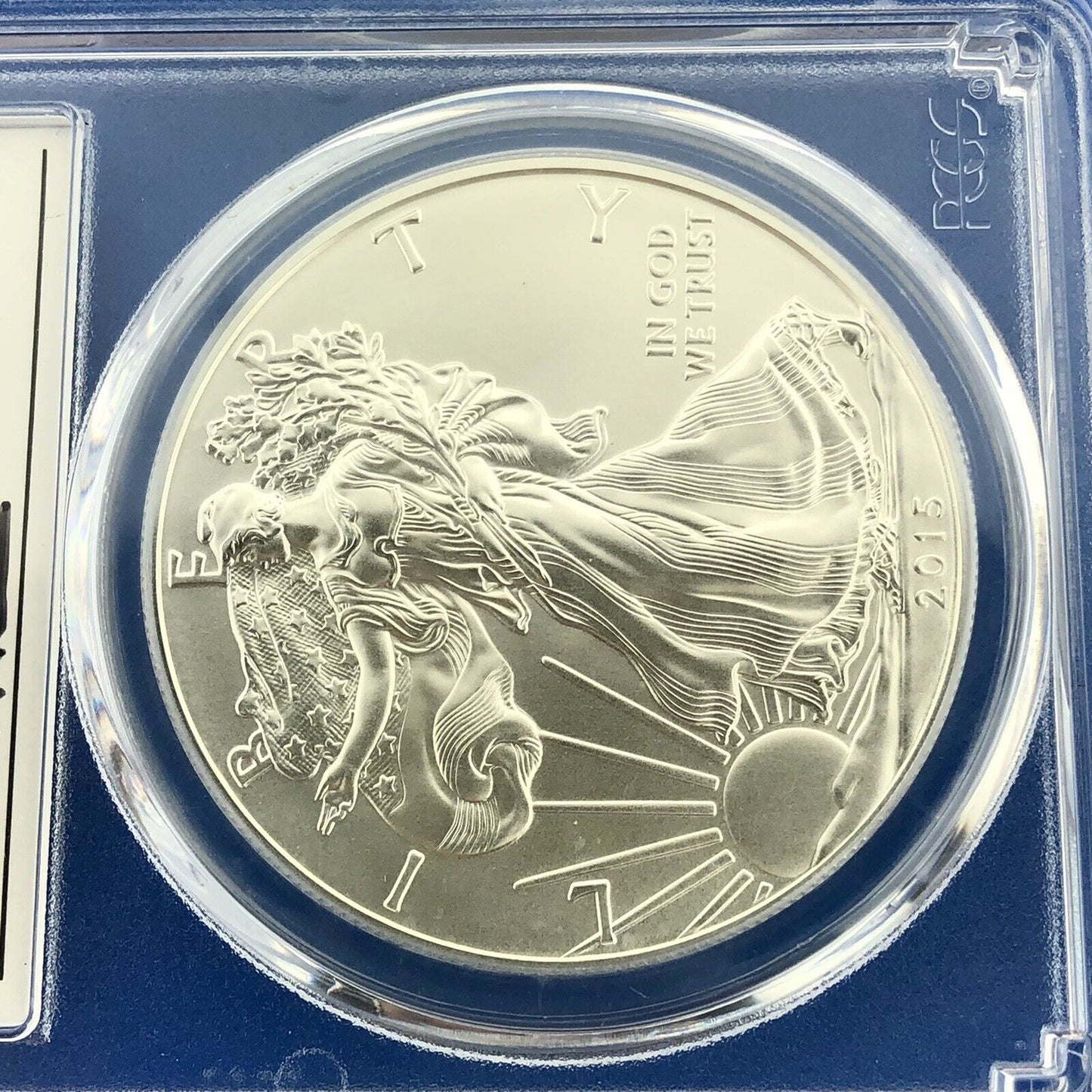2015 W Burnished 1 Oz American Silver Eagle John Mercanti Label PCGS SP70