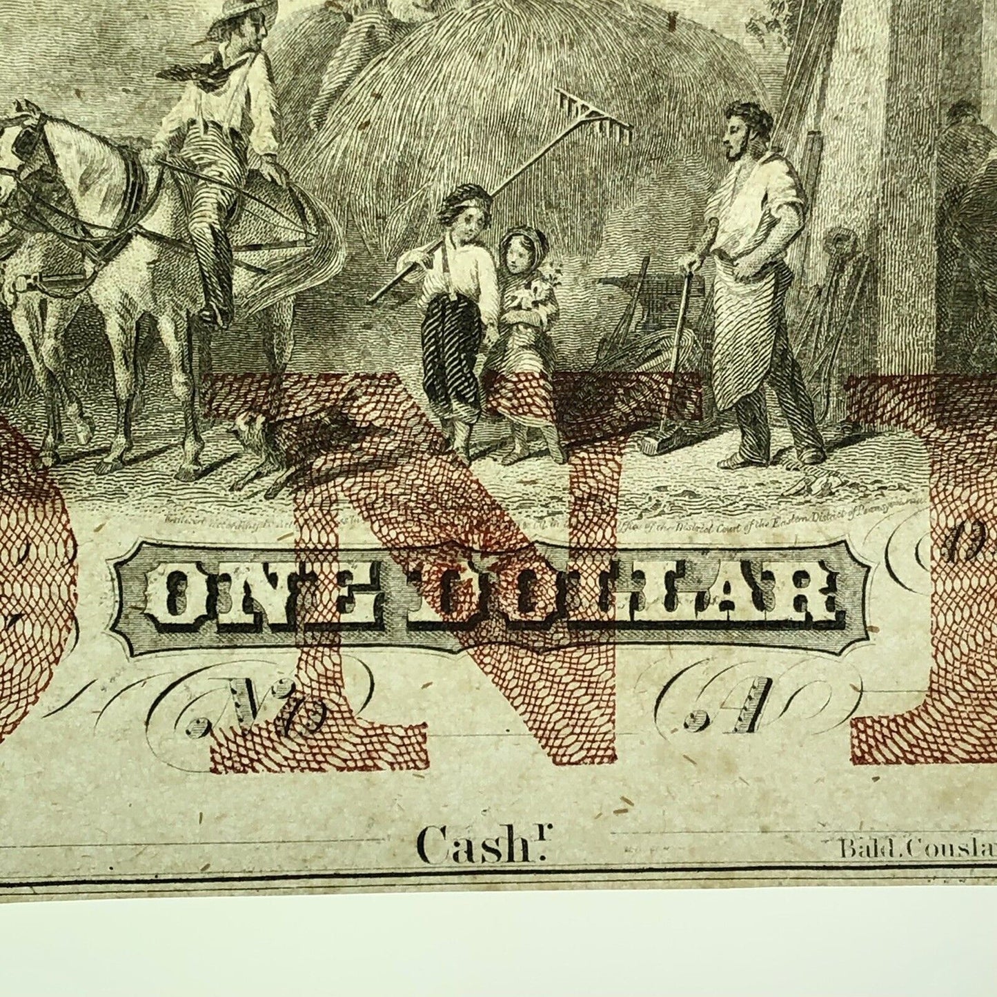 1850 $1 The Sussex Bank Newton New Jersey Obsolete Remainder Currency Note