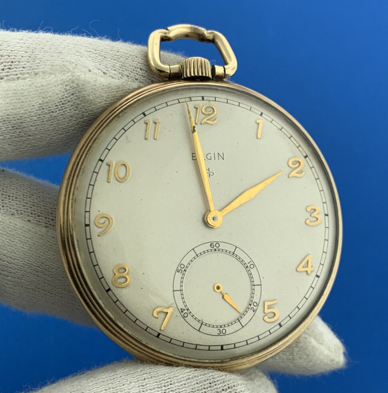 1950 Mid Century Elgin 10K Rolled Gold Grade 546 Model 5 Working Pocket Watch