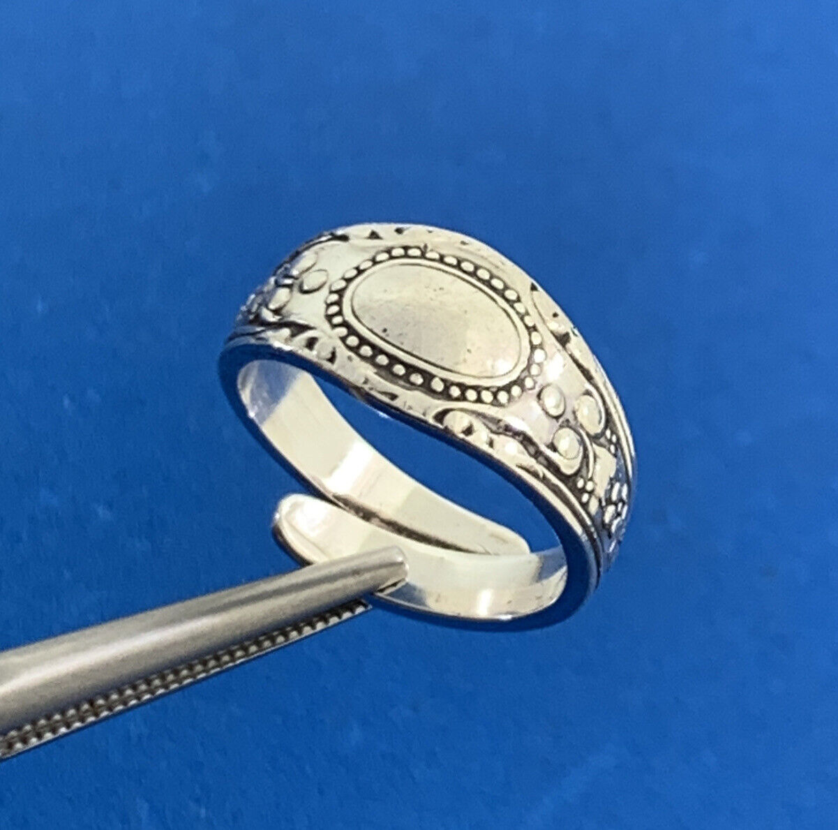 Towle 925 Sterling Silver King Richard Pattern Engravable Adjustable Band Ring