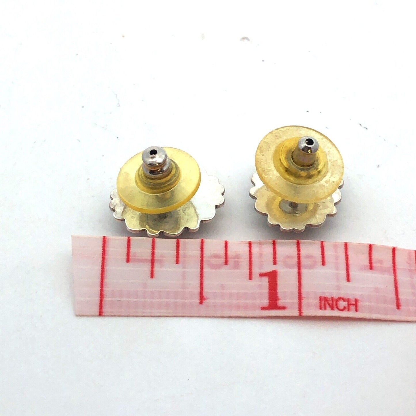 Vintage 925 Sterling Silver Oval Abalone Cabochon Beaded Scroll Stud Earrings