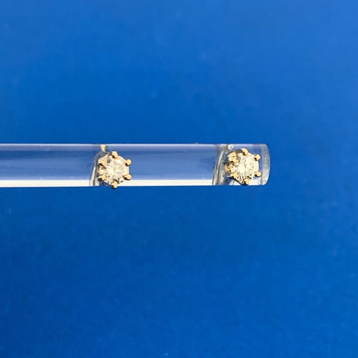 14K Yellow Gold Round Diamond Buttercup Stud Starter Earrings