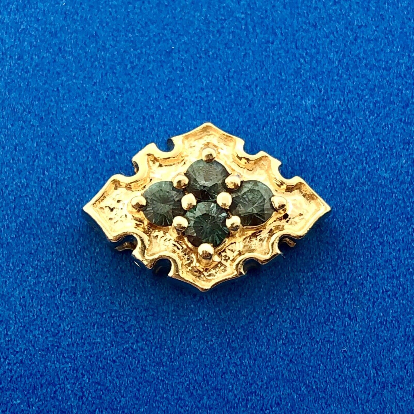 Vintage Designer GK 14k Yellow Gold Green Topaz Slide Spacer Charm