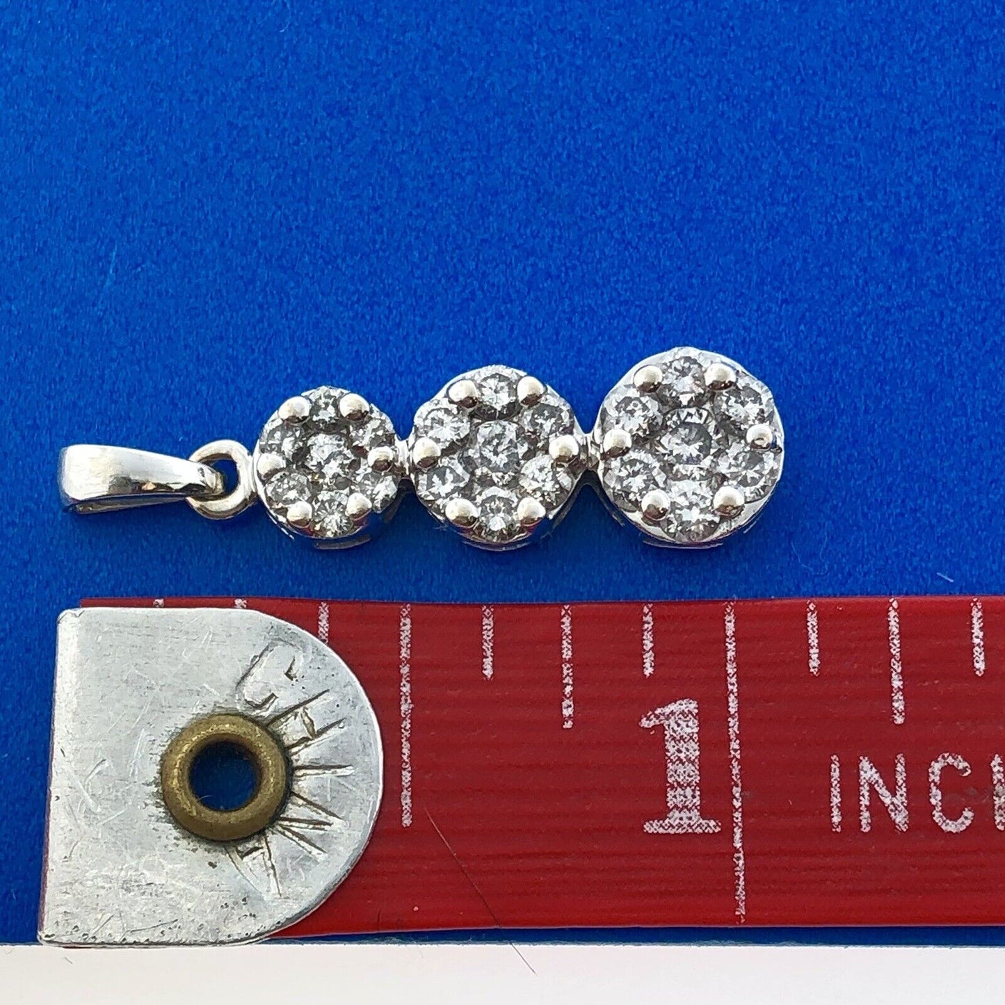 Designer 14K White Gold Diamond Floral Cluster Anniversary Infinity Pendant