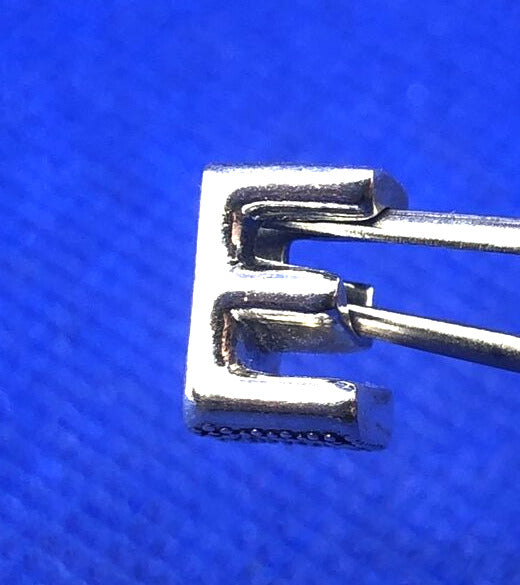 Pandora ALE 925 Sterling Silver Letter E Alphabet Bracelet Slide Charm 797459