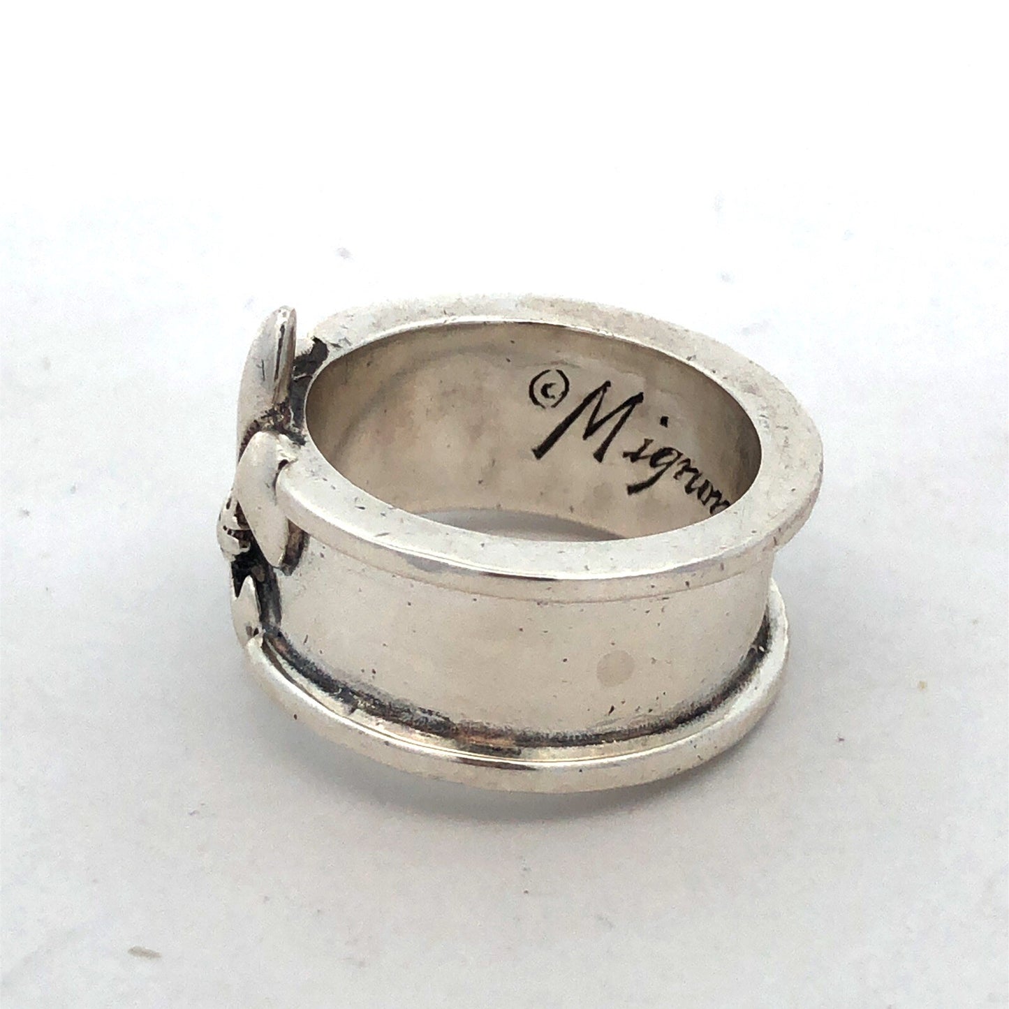 925 Sterling Silver Mignon Faget Louisiana Coll Fleur De Lis Wide Band Ring