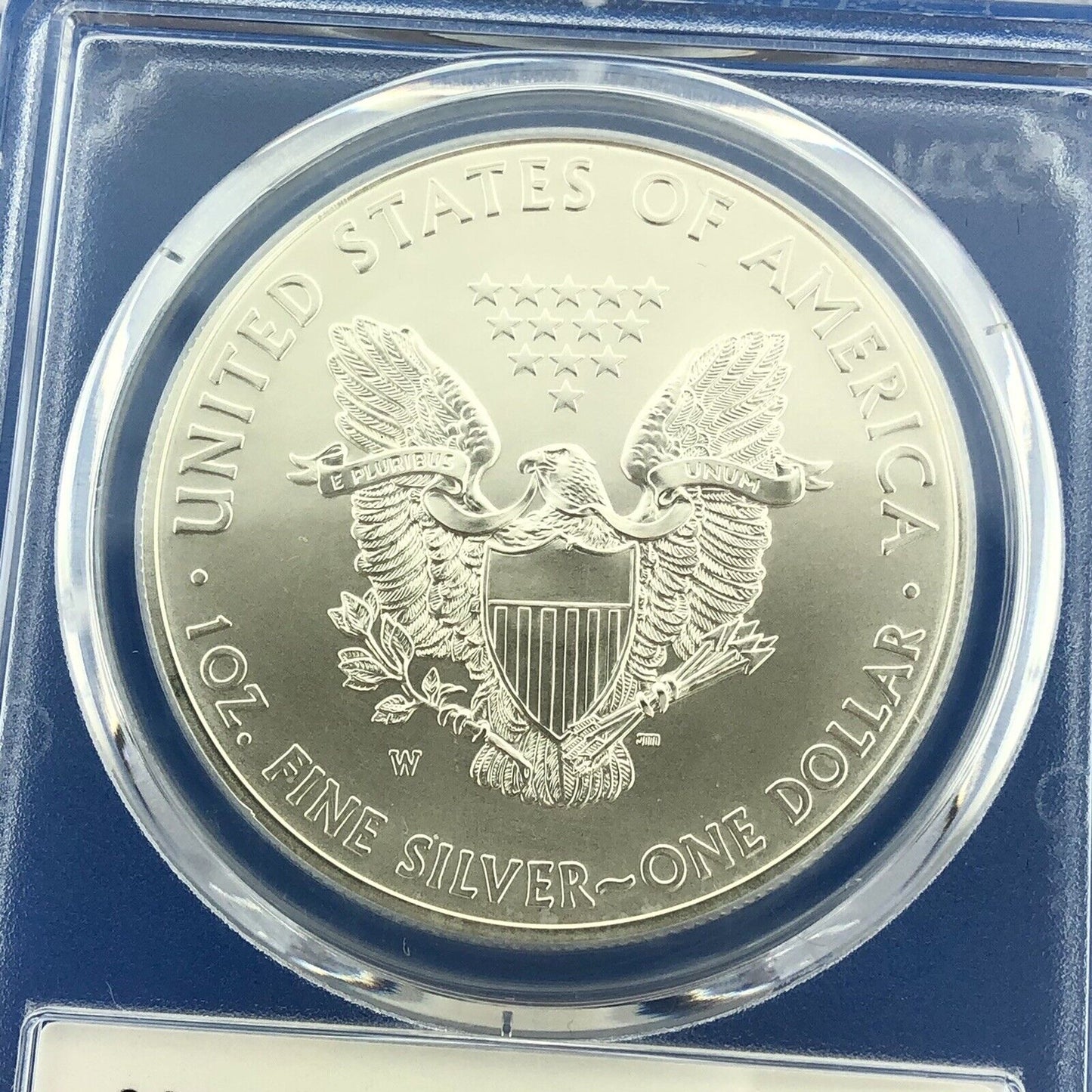 2015 W Burnished 1 Oz American Silver Eagle John Mercanti Label PCGS SP70