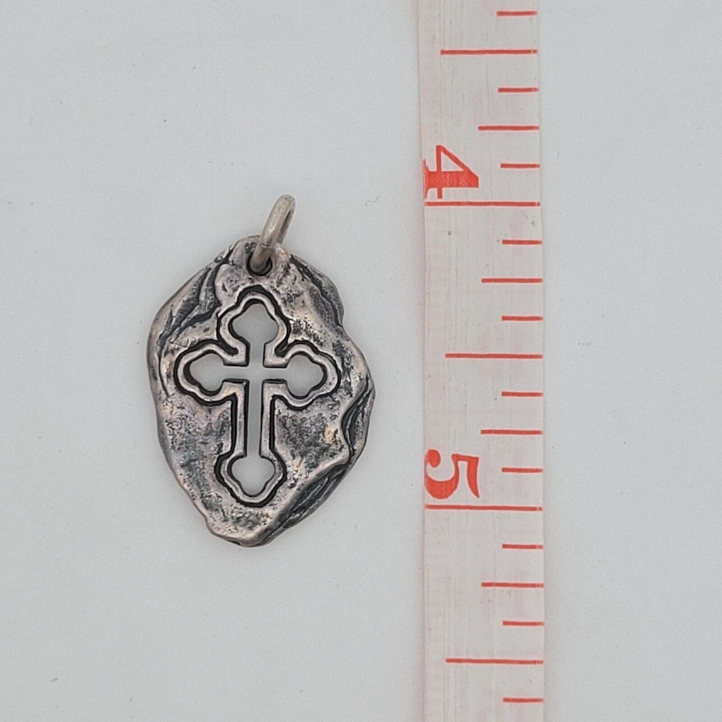 Designer Jose Balli 925 Sterling Silver Cross Cutout Oval Pendant