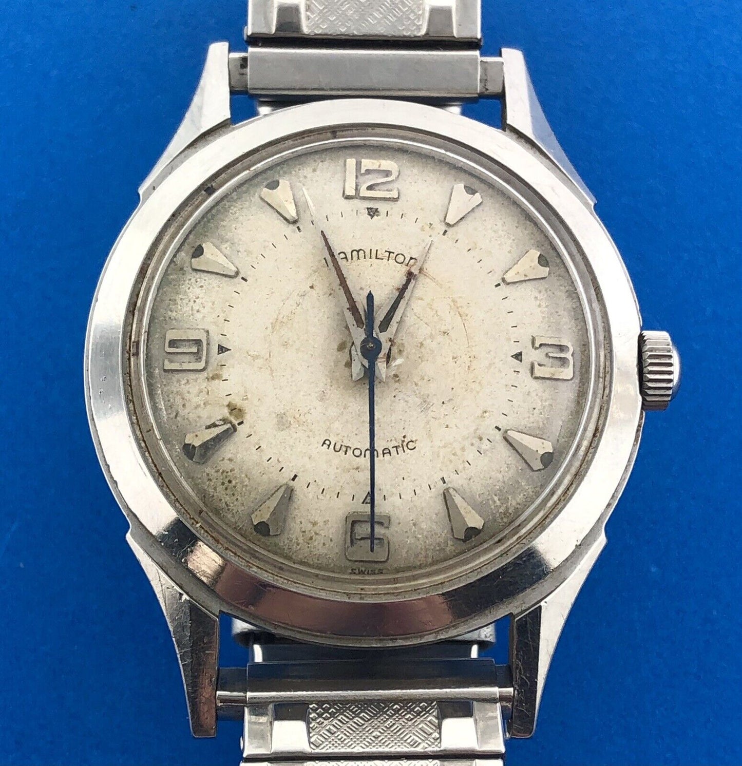 Mid Century Hamilton Automatic Mens Stainless Steel 17j Grade 661 Wrist Watch