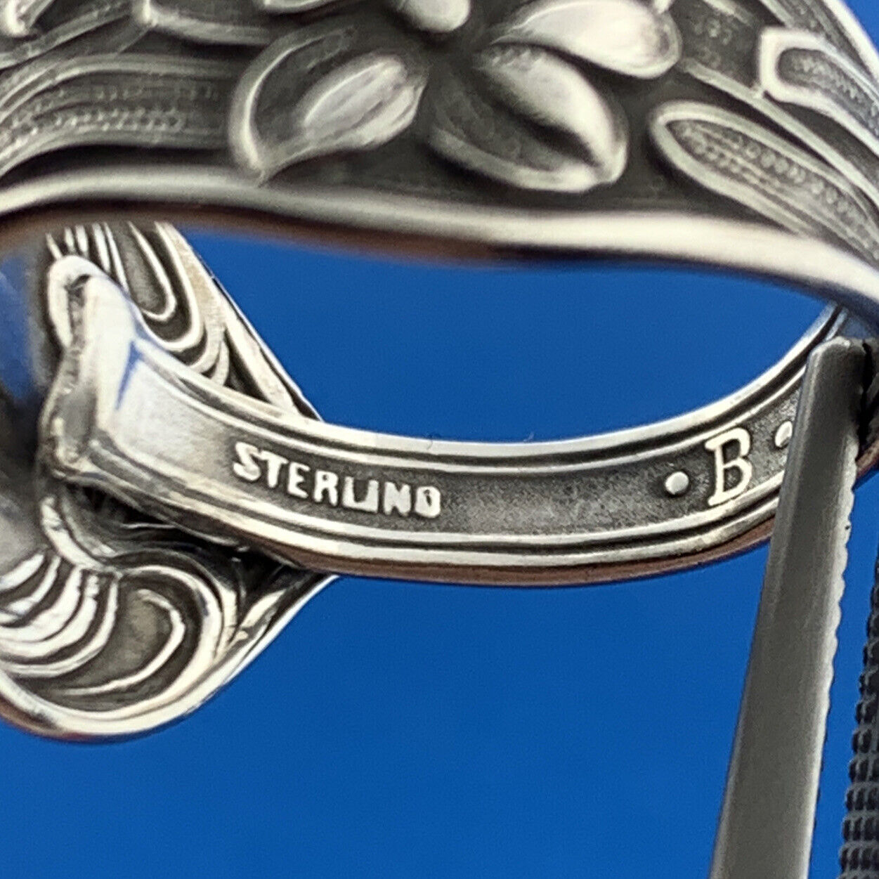 Baker Manchester Daffodil 925 Sterling Silver Bypass Adjustable Spoon Ring