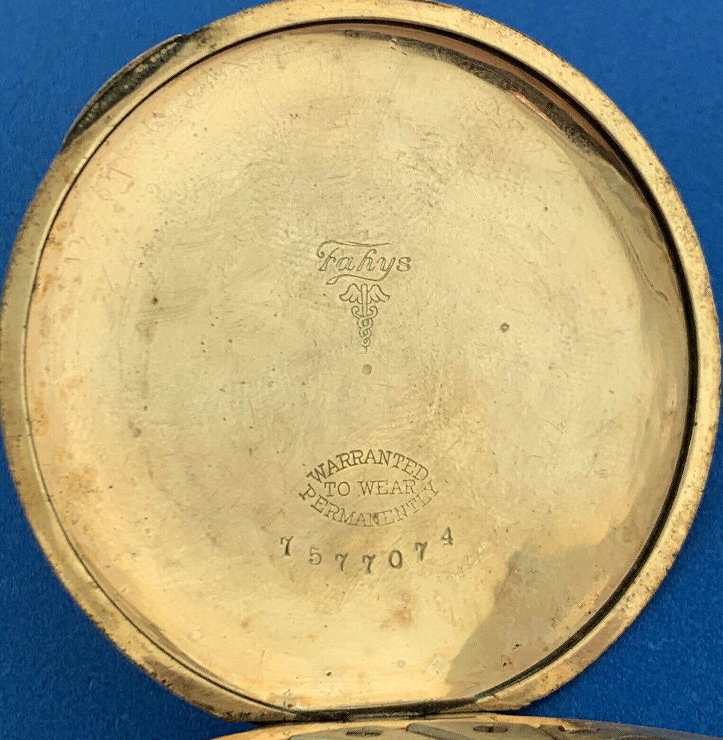 Antique Private Label Pocket Watch Chas Olson & Co With Fahy's Gold Filled Case