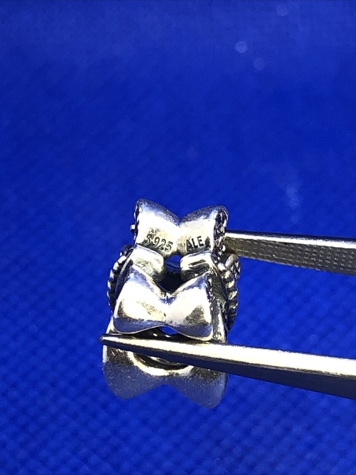 Retired PANDORA ALE 925 Sterling Silver White & Purple CZ Butterfly Charm 791257