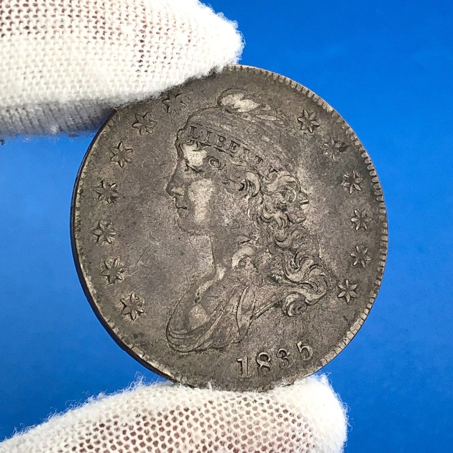 1835 Capped Bust Silver Half Dollar Lettered Edge Better Early Philadelphia Coin