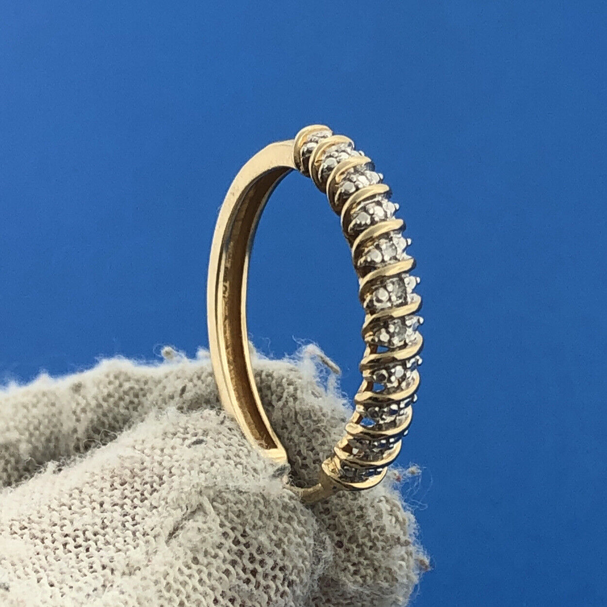 Designer OH 925 Sterling Silver Vermeil Two Tone Diamond Hoop Earrings