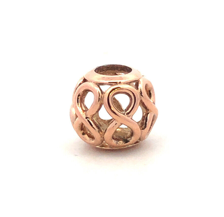 PANDORA ALE 925 Sterling Silver Rose Gold Vermeil Infinite Shine Charm 781872