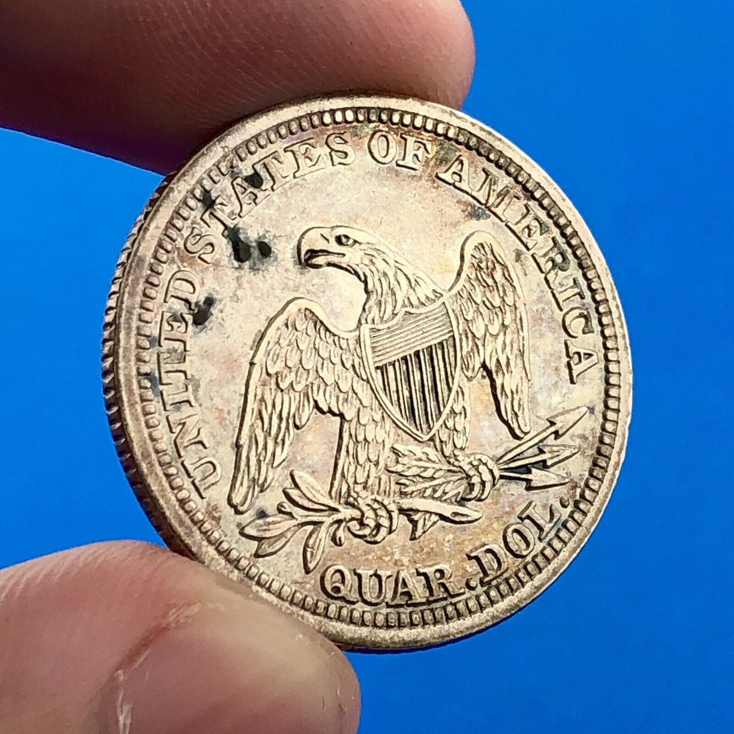 1845 P Seated Liberty Silver Quarter Dollar $.25 25c Philadelphia AU Details