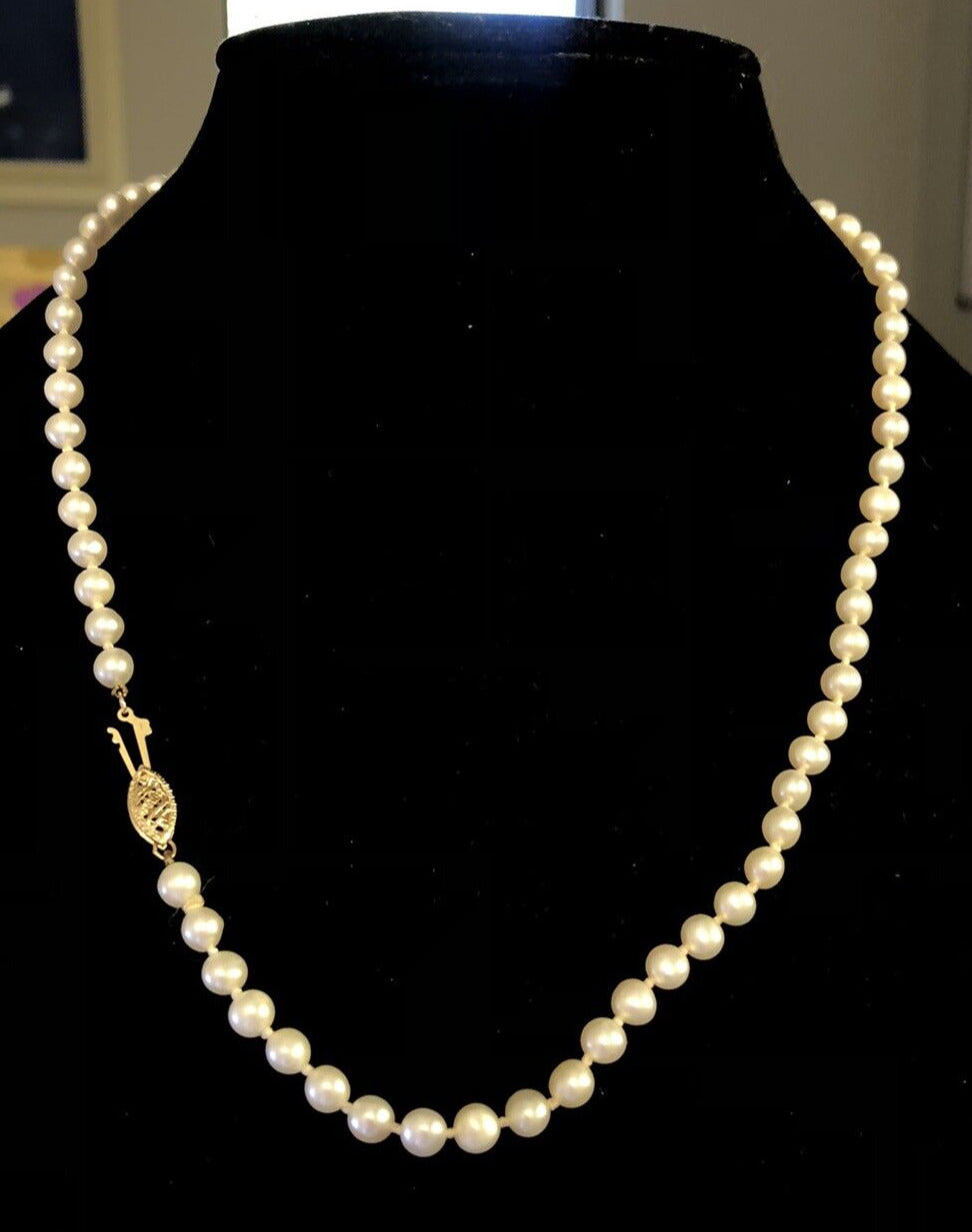 Designer 14K Yellow Gold Round White Pearl Beaded Knotted Necklace