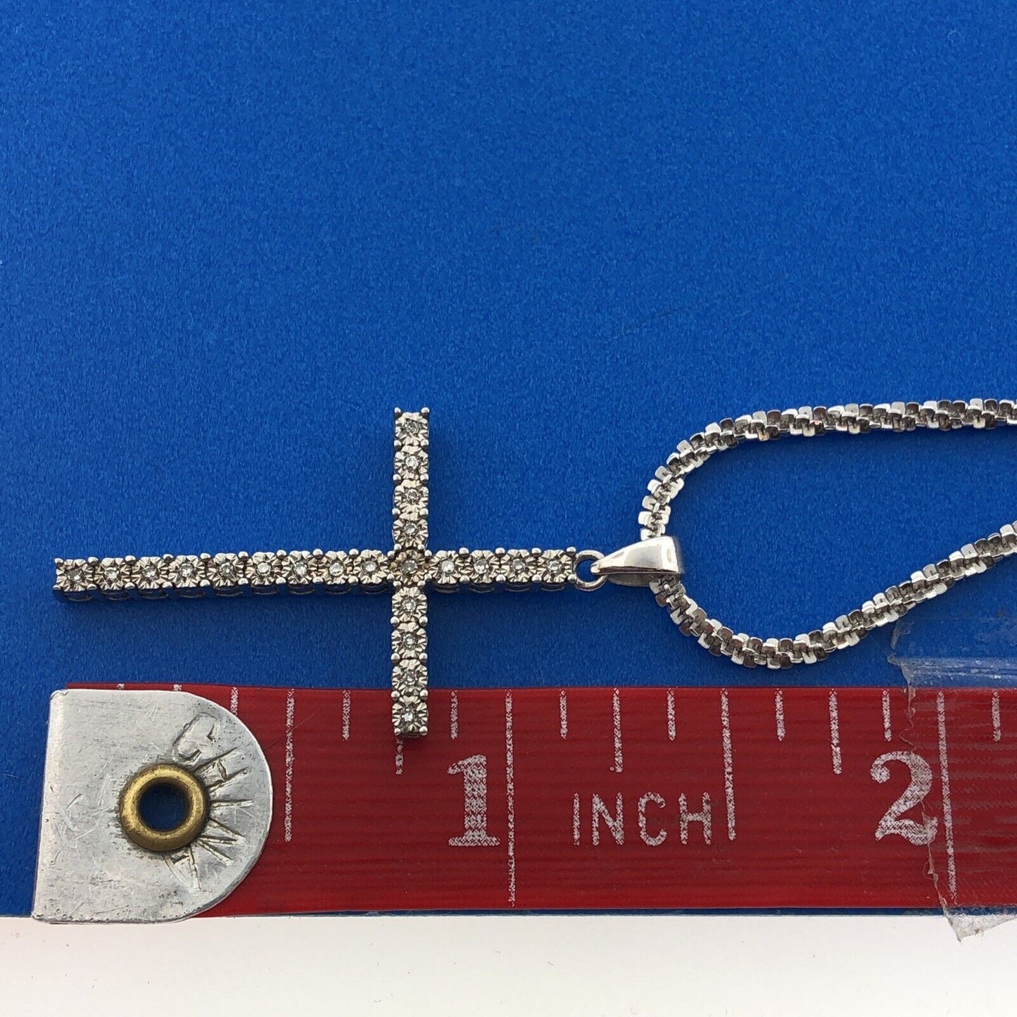 Karizma Spa KA 1772 Italy 925 Sterling Silver Diamond Cross Adjustable Necklace