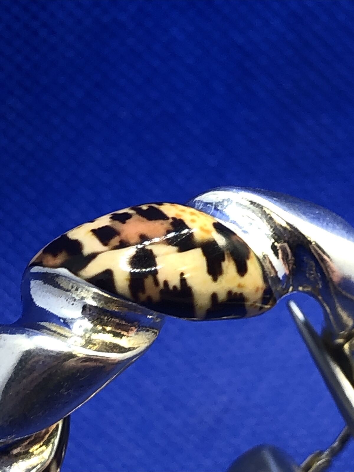 925 Sterling Silver Cheetah Print Enamel Twist Statement Hoop Earrings